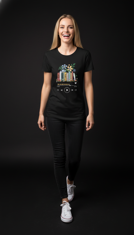 “Only One More Chapter” Book Lover Graphic Maroon T-Shirt for Women