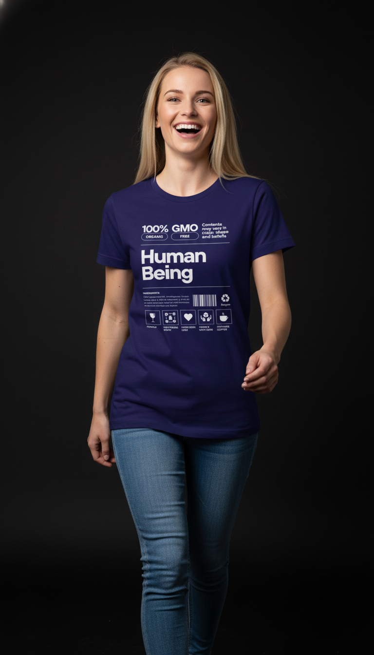 Human Being Cotton T-Shirt for Women | Statement Graphic Tee