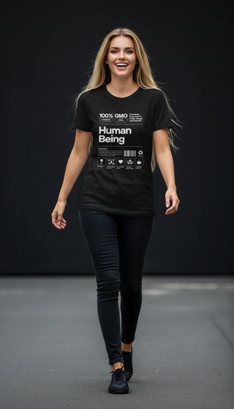 Human Being Cotton T-Shirt for Women | Statement Graphic Tee