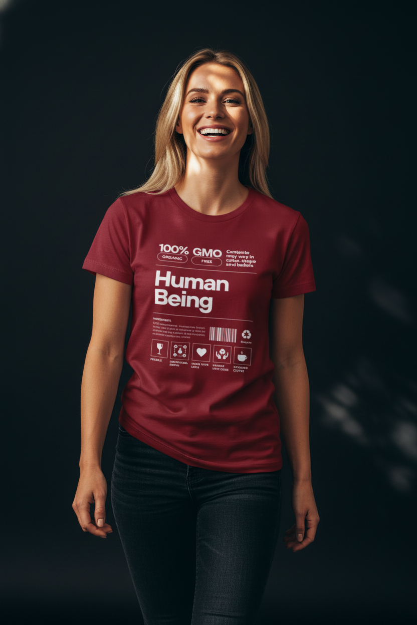 Human Being Cotton T-Shirt for Women | Statement Graphic Tee
