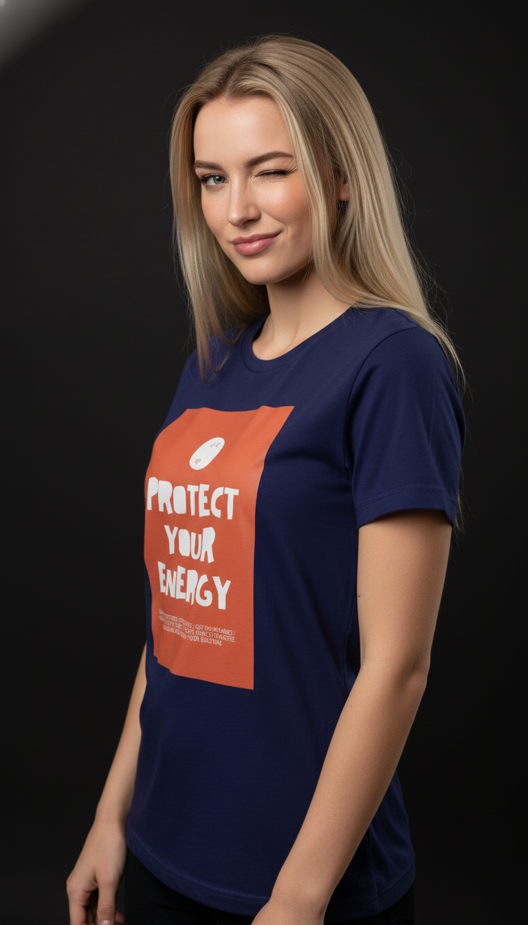 Protect Your Energy Cotton T-Shirt for Women | Motivational Graphic Tee