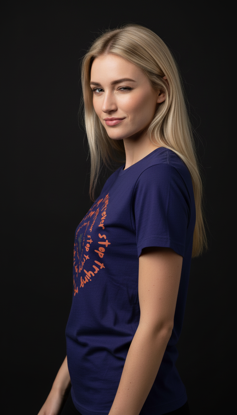 Never Stop Trying Cotton T-Shirt for Women | Motivational Graphic Tee