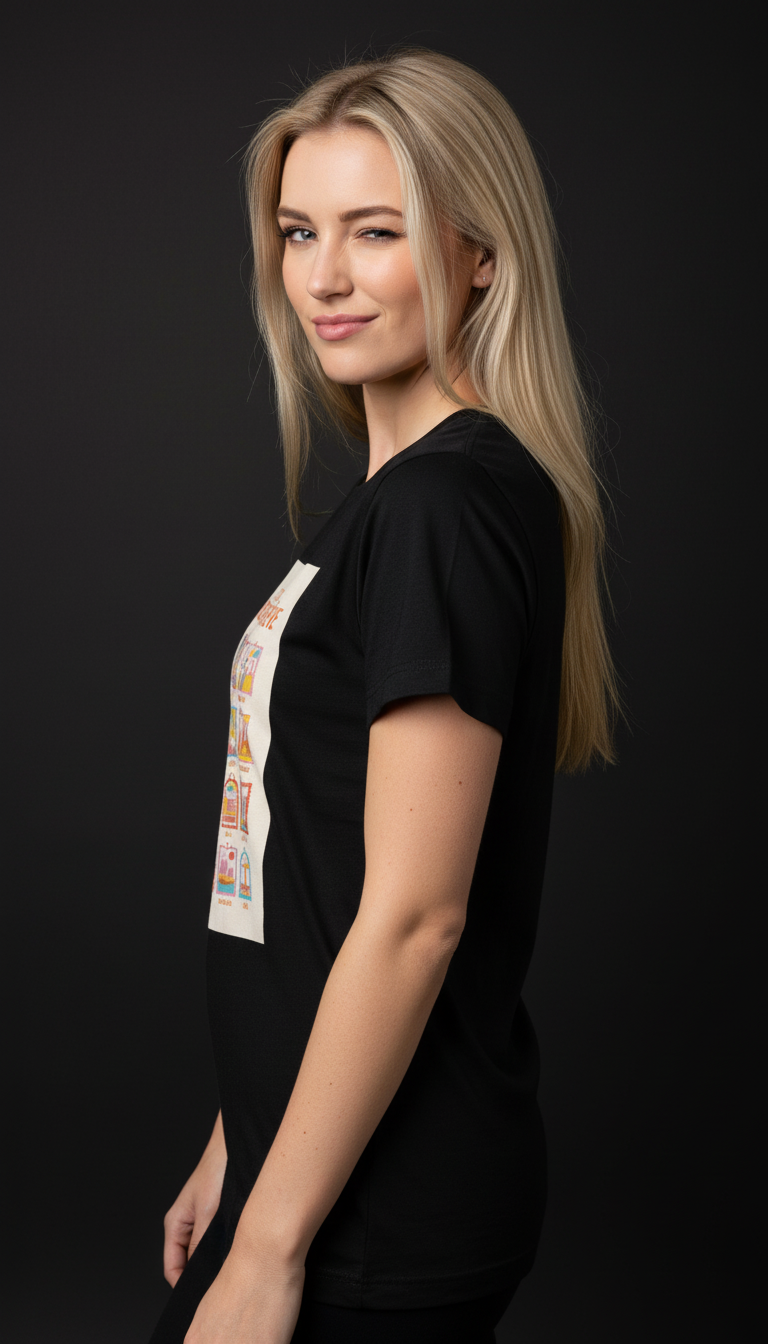 Dream Travel Checklist Mauve Cotton T-Shirt for Women | Travel Graphic Tee