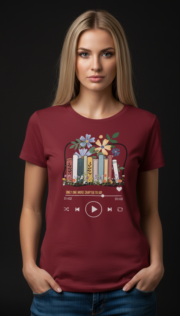 Book Lover Cotton T-Shirt for Women | Reading Graphic Tee