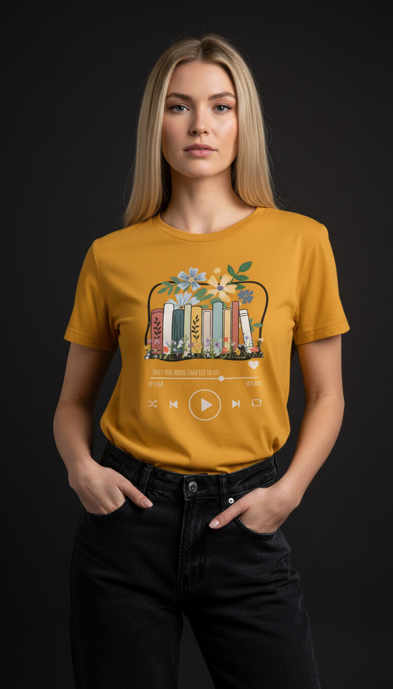 Book Lover Cotton T-Shirt for Women | Reading Graphic Tee