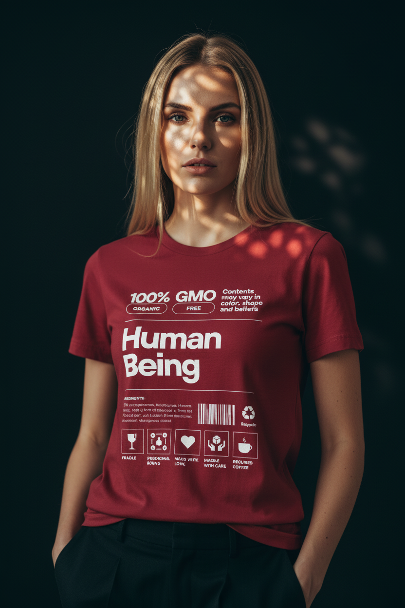 Human Being Cotton T-Shirt for Women | Statement Graphic Tee