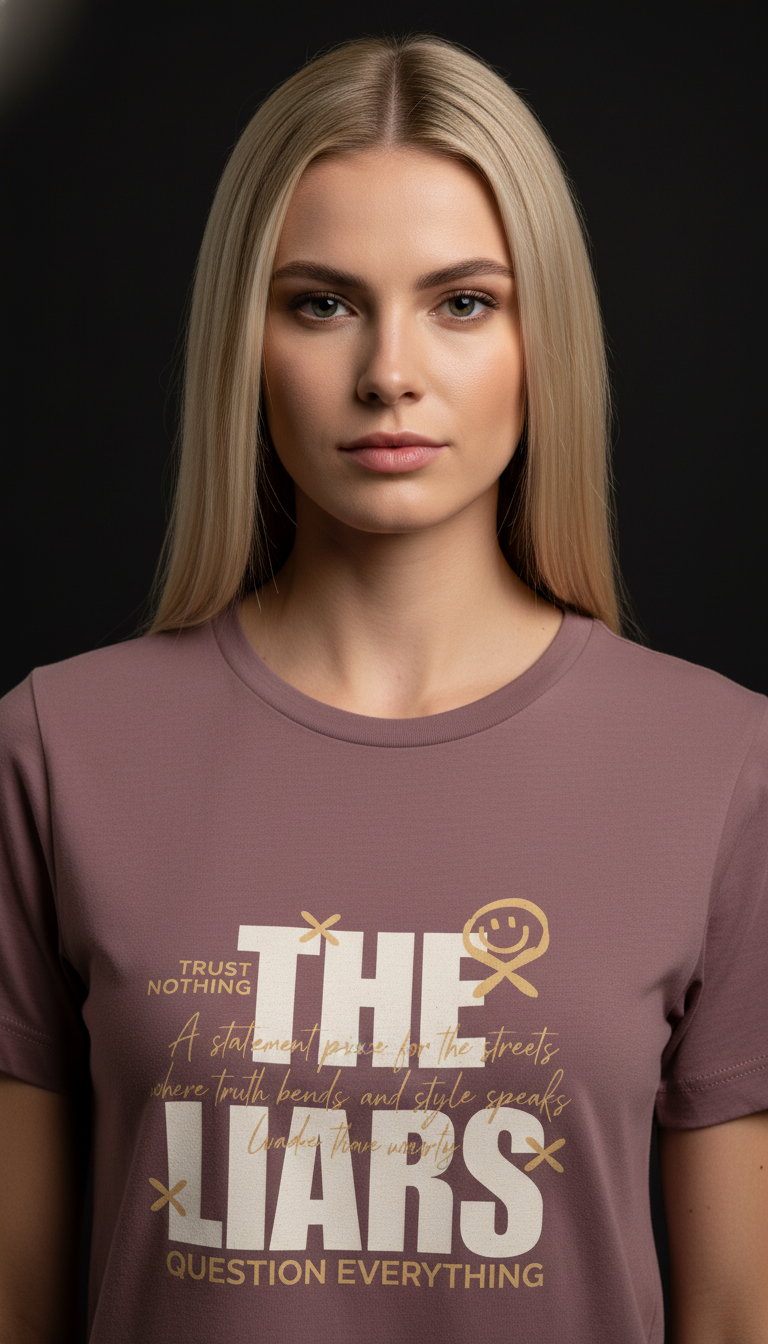 “THE LIARS – Trust Nothing, Question Everything” Black T-Shirt for Women