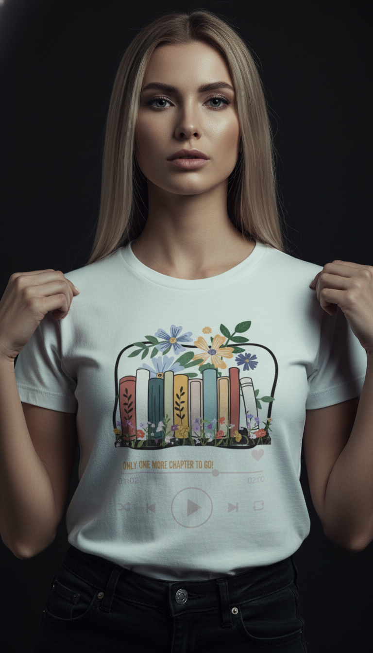 Book Lover Cotton T-Shirt for Women | Reading Graphic Tee
