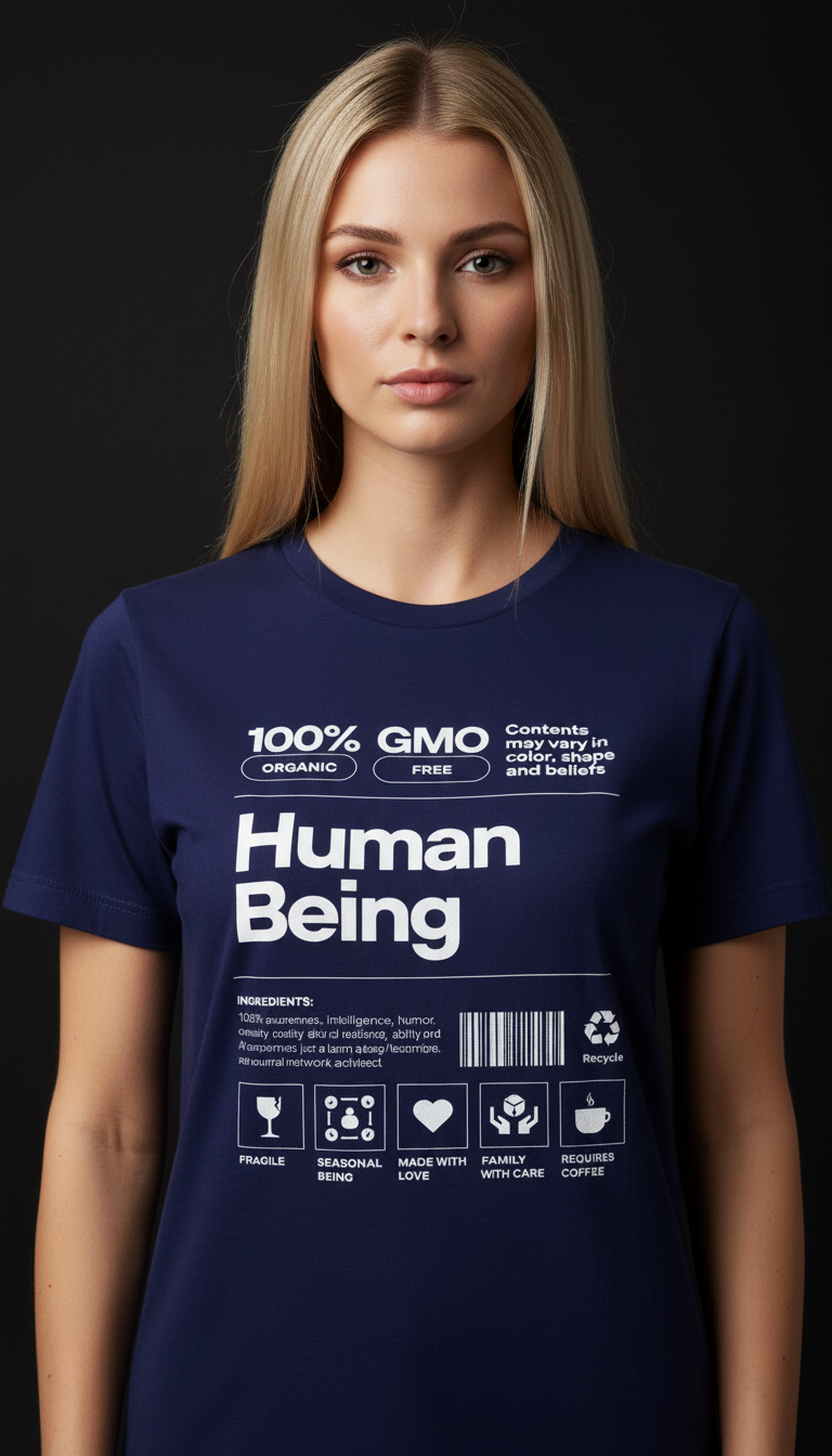 Human Being Cotton T-Shirt for Women | Statement Graphic Tee