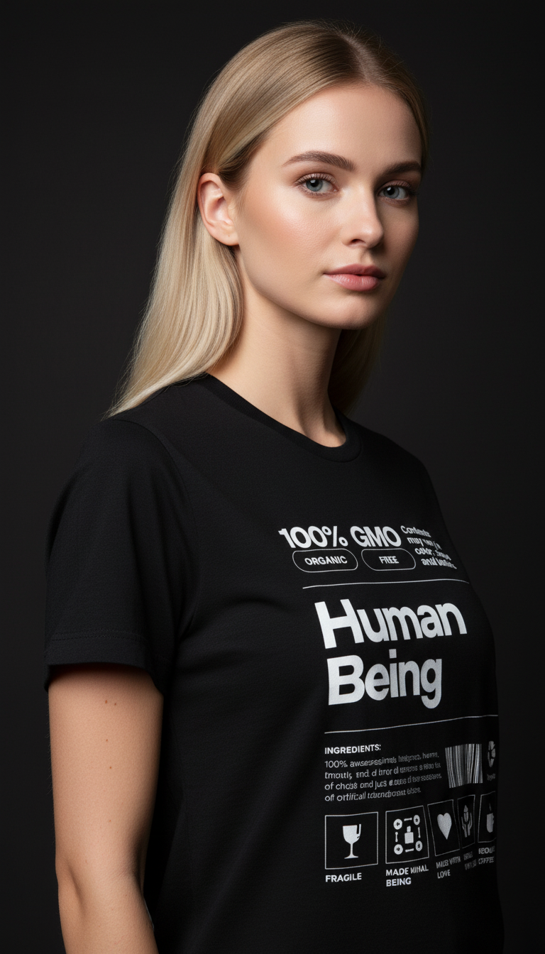 Human Being Cotton T-Shirt for Women | Statement Graphic Tee