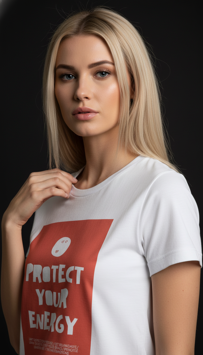 Protect Your Energy Cotton T-Shirt for Women | Motivational Graphic Tee