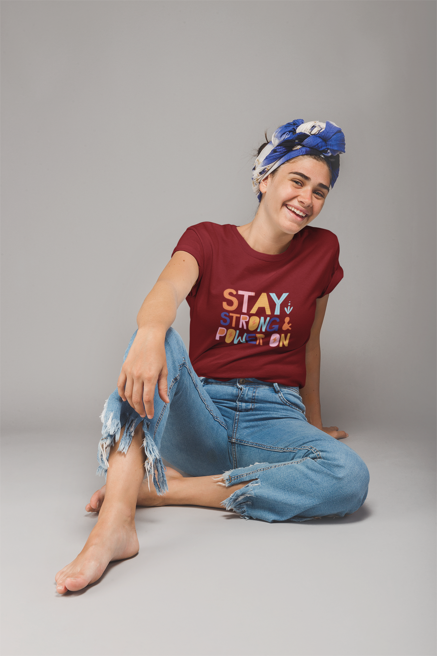 Stay Strong & Power On Tee  – Fuel Your Day with Positivity