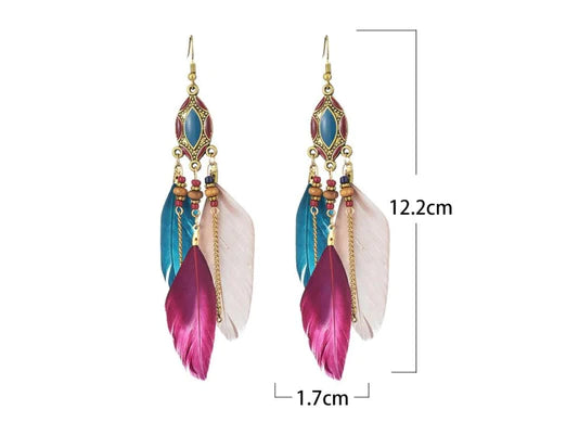 Colorful Feather Earrings | Multiple Colors